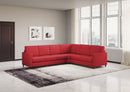 Divano Angolare 6 Posti 281x221x85 cm Karay in Tessuto Rosso