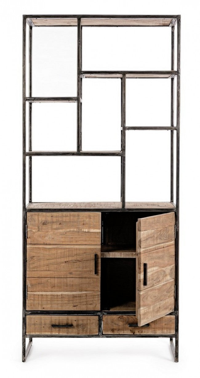 Libreria 2 Ante 2 Cassetti 90x40x200h cm Elmer 