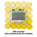 Set 500 Candele Lumino da 10gr Tielight in Citronella Gialle