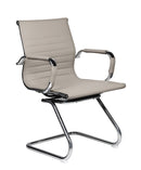 Poltrona da Ufficio Attesa Dallas con Braccioli 54x62x89 cm in Pelle Sintetica Tortora      