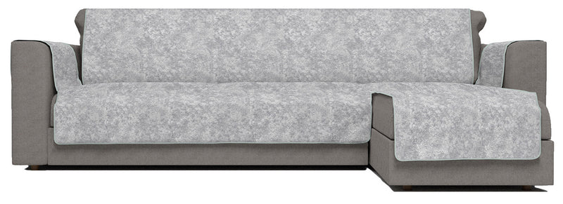 Copridivano con Penisola Destra in Poliestere e Cotone Grigio Chiaro Varie Misure