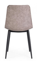 Set 2 Sedie 44x50x80 cm in Similpelle Nero e Beige