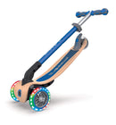 Monopattino 3 Ruote a LED Pieghevole 3 Altezze Max 50 Kg Globber Primo Foldable Wood Blu