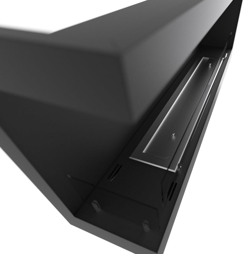 Camino a Bioetanolo da Incasso 120x45 cm  Corner 1200 Left Nero