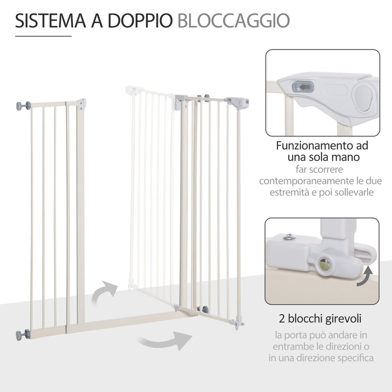 Cancelletto di Sicurezza per Cani 86x104,1 cm in Metallo e Plastica Bianco