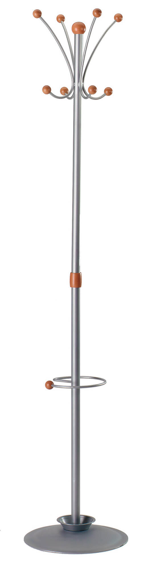 sconto Garderobenständer Ø36x180 cm mit Schirmständer aus Fumer Freddy Silver Metal