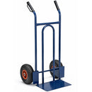 Carrello per Traporto Universale con Ruote Pneumatiche Portata 200kg Ergonomico in Acciaio Blu      