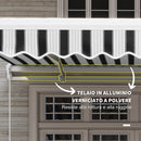 Tenda da Sole a Bracci 395x245 cm Avvolgibile a Manovella Blu e Bianco   