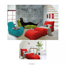 Poltrona Pouf Chaise Longue con Poggiapiedi in Poliestere Rossa Avalli