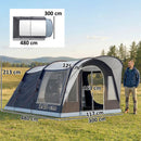 Tenda Tunnel 2-4 Persone 480x300x213 cm Camera da Letto Zona Giorno Impermeabile in Fibra di Vetro e Poliestere Blu Navy      