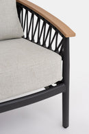 Divano da Giardino 3 Posti con Cuscini 205x75x85h cm in Alluminio e PP Fenix Antracite 