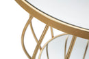 Tavolinetto Flat Ø50x68 cm in Ferro e Specchio Oro e Argento
