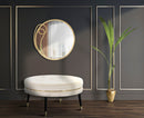 Puff Paris xxl Crema/Oro Ø90x46 cm in Legno Spugna Oro e Nero