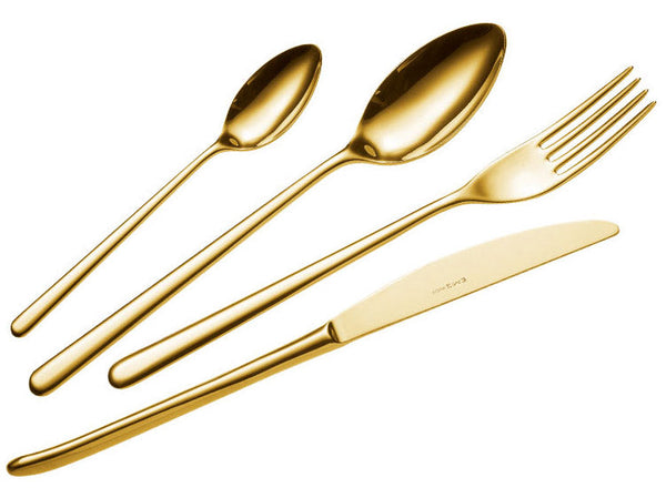 24-teiliges Besteckservice aus 18/10 PVD-Stahl, Eme Venice Tin Gold sconto