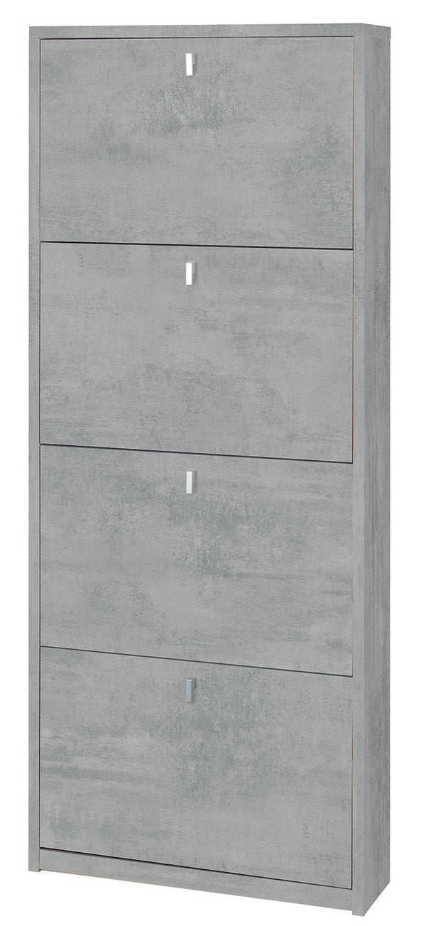 Schuhschrank 4 Türen 63x154x18 cm Zement prezzo