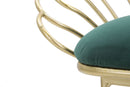 Sgabello Glam Flower Rosa Coppia 57x52x94-56x48x72,50 cm in Ferro Poliestere e Spugna Verde e Oro