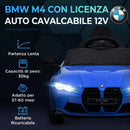 Macchina Elettrica per Bambini 108x69,5x51 cm Licenza BMW M4 con Telecomando Clacson e Fari Blu      