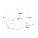 Divano 2 Posti 112x70x80 cm in Legno e Tessuto Marrone