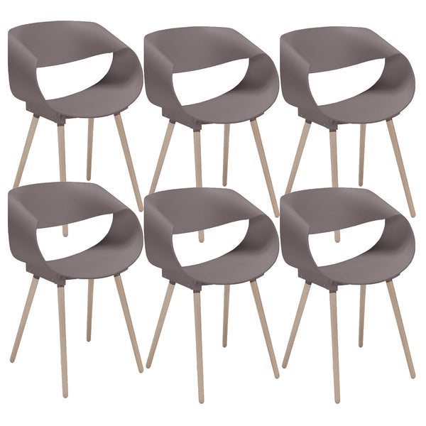 Set 6 Sedie 62x54x74 cm in Polipropilene Diletta Tortora prezzo