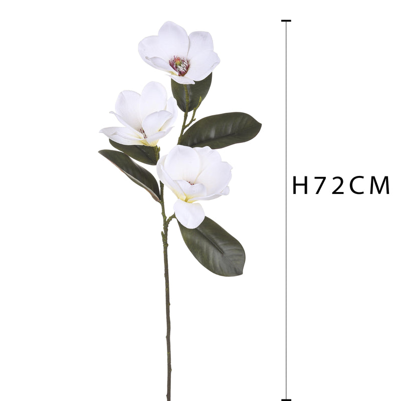 Set 4 Magnolie Real Touch Artificiali Altezza 72 cm Bianco