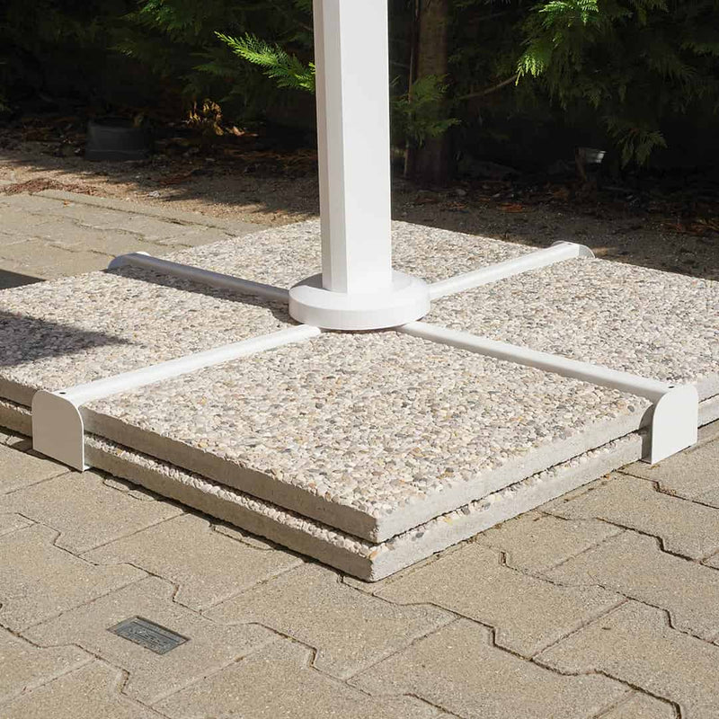 Ombrellone Decentrato da Giardino 4x4m in Alluminio Panna