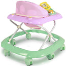 Girello Bambini per Primi Passi Chiusura Salvaspazio e Volante Interattivo Verde