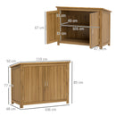 Armadio Porta Attrezzi da Esterno 110x50x85 cm con 2 Ante e Ripiani in Legno   