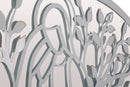 Pannello Bianco Nativity 120x2x60 cm in Ferro MDF e Specchio Bianco