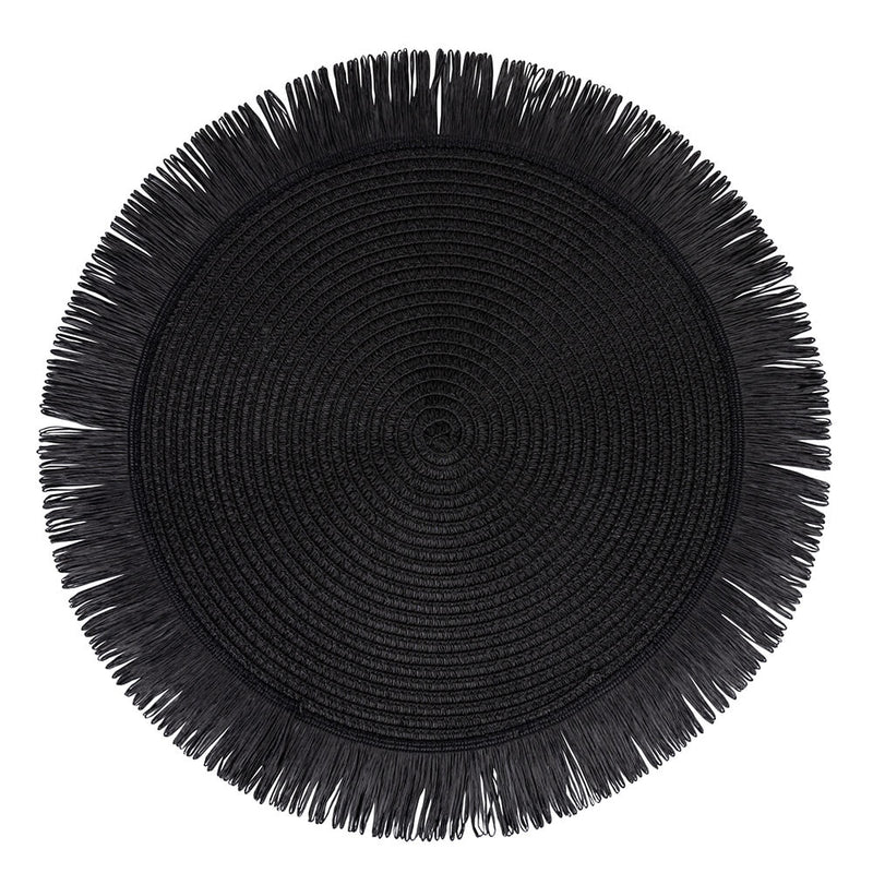 Set 4 Tovagliette con Frange Ø38x0,3 cm  in Carta effetto Juta VdE Tivoli 1996 Shades of Stones