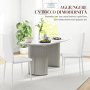 Set 2 Sedie 41x50x97 cm con Schienale Alto in Finta Pelle e Acciaio Bianco 