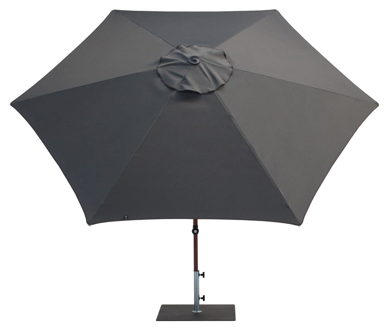 Ombrellone da Giardino Ø3 m Palo Ø38 mm in Alluminio Effetto Legno Tessuto Poliestere Trend Wood Antracite