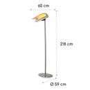 Stufa da Esterno Lampione Riscaldatore su Palo 218x60x60 cm 2000W Sined  Grigio