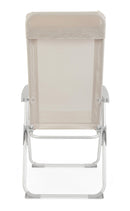 Set 4 Sedie Sdraio Pieghevole 57x65x110 cm in Alluminio Cayo Grigio Ghiaccio