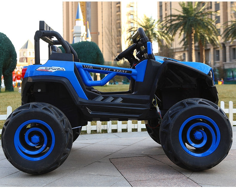 Macchina Elettrica per Bambini 2 Posti 12V Kidfun Fuoristrada 4x4 Blu