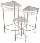 Set 3 Portapiante Angolari in Ferro Battuto Soriani Bianco