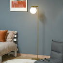 Lampada da Terra con Paralume 30x26x160 cm E27 in Metallo e Vetro Oro e Bianco