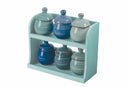 Set 6 Barattolini in Ceramica con Stand in Legno VdE Tivoli 1996 Baita