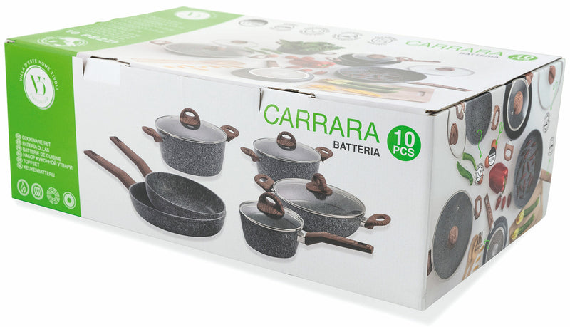 Batteria di Pentole 10 Pezzi in Alluminio Antiaderente Soriani Carrara