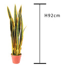 Sanseveria Artificiale con 25 Foglie in Vaso Altezza 92 cm Verde