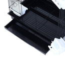 Voliera per Uccelli in Ferro con Vassoio nero 47.5x36x91 cm 