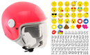 Casco Demi-Jet per Bambini Visiera Lunga CGM Magic Smile 205S Rosa Fluo Varie Misure