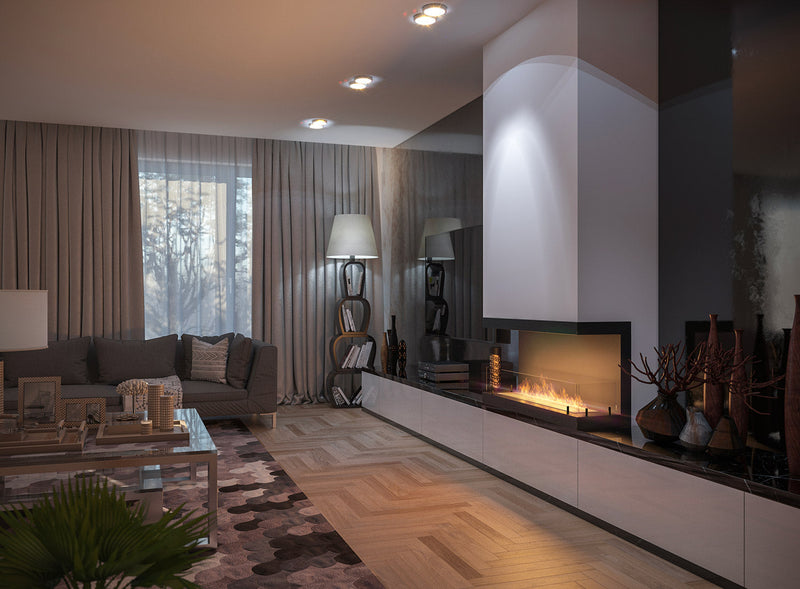 Camino a Bioetanolo da Incasso 100x50 cm Inside C 1000 V3 Nero con Vetro