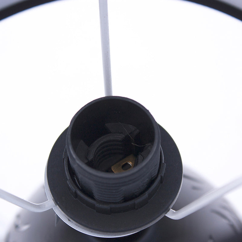 Lampada da Tavolo Ø18xH31 cm in Metallo Bombata Nera