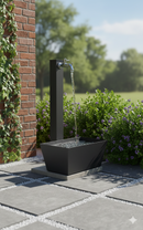 Fontana da Giardino con Rubinetto Vaschetta e Base Belfer 42/QVR Antracite