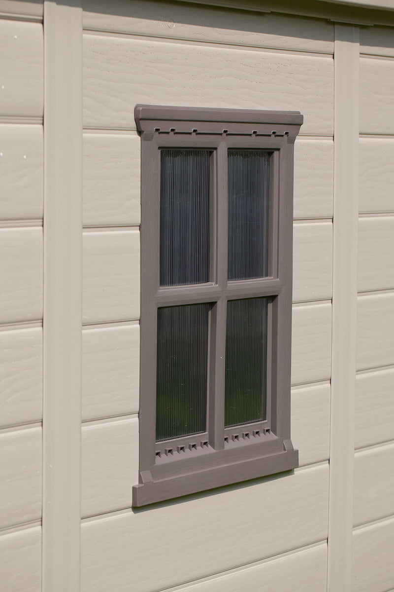 Casetta da Giardino con Mensole 256,5x331,5x243 cm Keter Factor 8x11 in Polipropilene Rinforzato Beige      