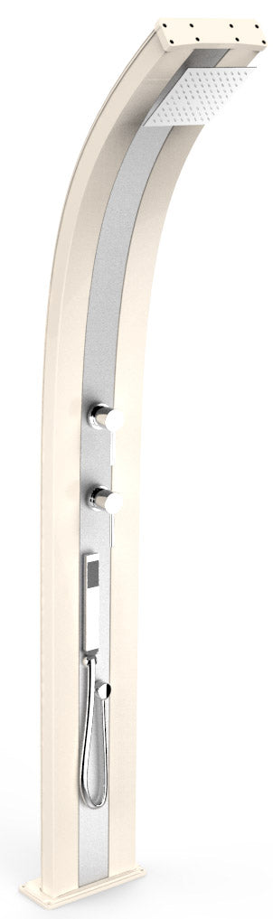 sconto Doccia da Esterno Giardino Miscelatore e Doccetta Mobile Arkema Dada Fascia Inox Bianco Crema