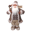 Babbo natale in tessuto marrone cm xh60