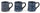 Set 3 Tassen aus Steingut Villa d'Este Home Tivoli Masai Blu Tasse groß