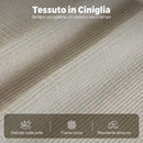 Poltrona Massaggiante Reclinabile Manuale 135° 87x95x109 cm Riscaldante con Poggiatesta Regolabile 3 Livelli in Ciniglia Crema      