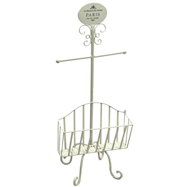 Stehender Rollenhalter aus Metall mit Zeitschriftenständer 34x23H82cm Adami Paris sconto